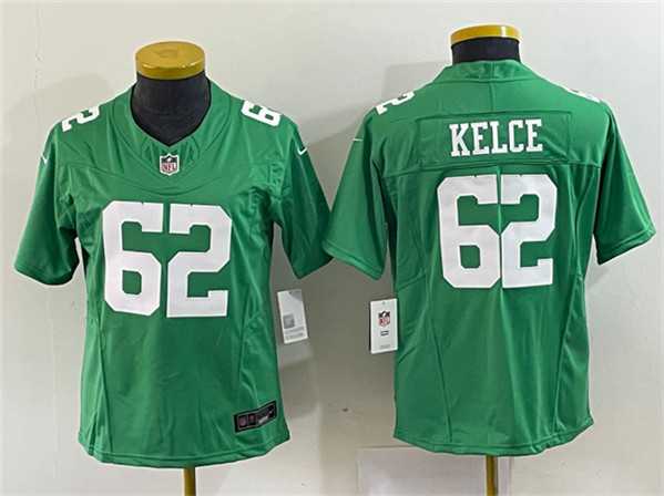 Youth Philadelphia Eagles #62 Jason Kelce Green 2023 F.U.S.E. Football Stitched Jersey